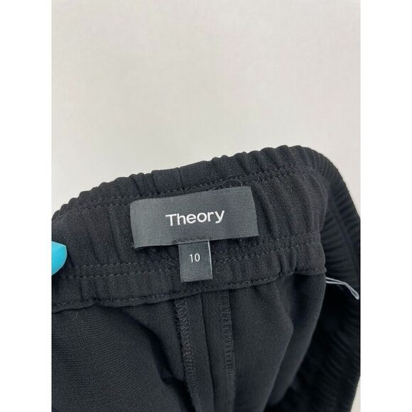 Theory Women's Drawstring Waist Tapered Leg Pockets Jogger Pants Black Size 10 - Picture 7 of 8